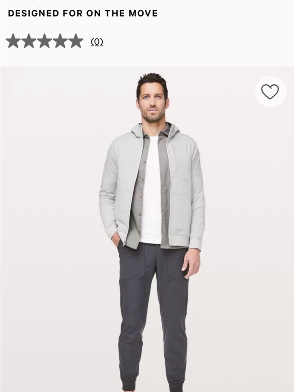 lululemon CITY Sweat athletica Light Gray Zip Hoodie Jacket